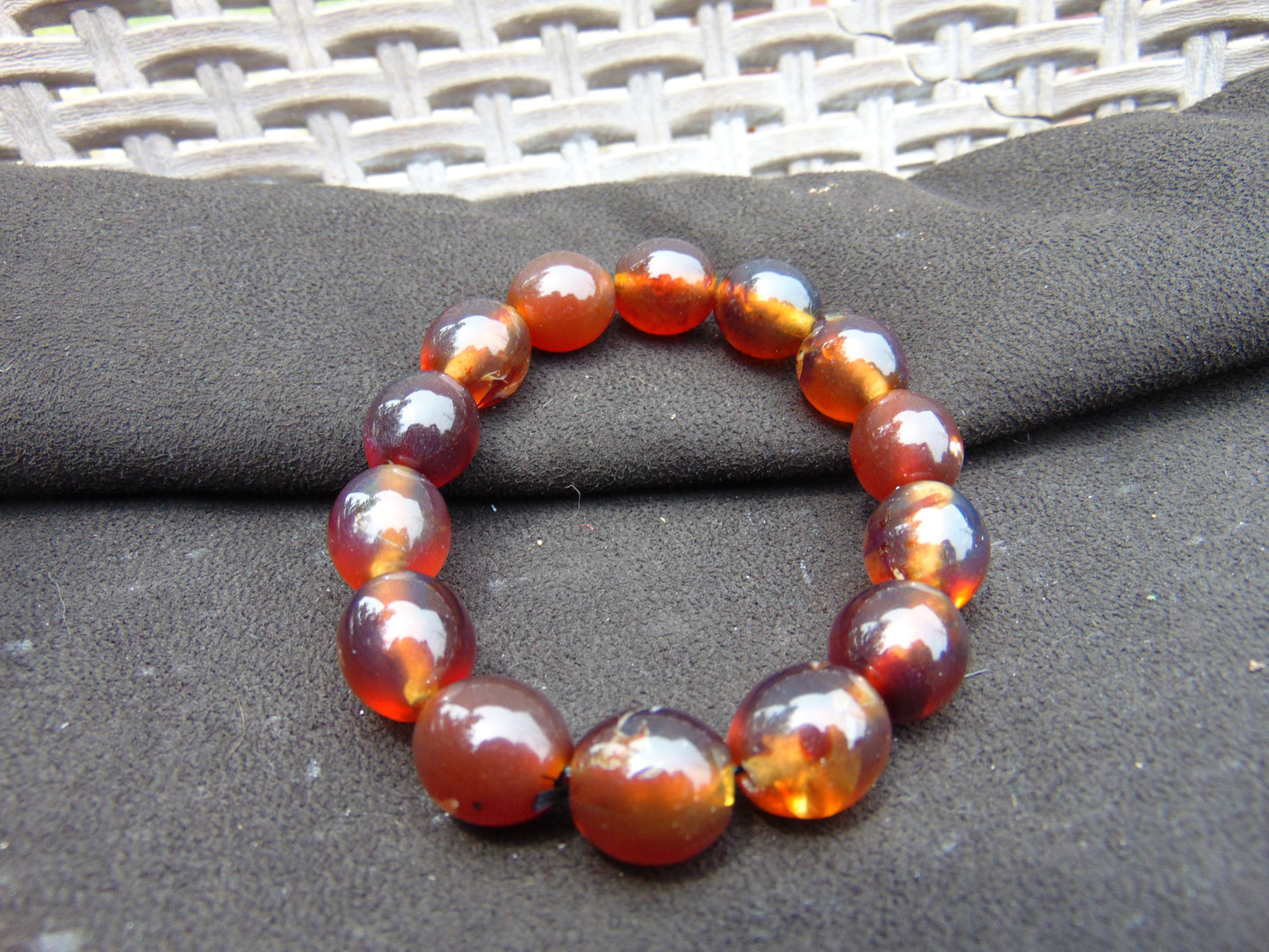 21 gram 14 Beads Mala Bracelet Indonesian amber 13x16 mm for Healing A14G56