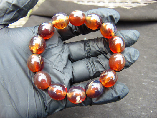 21 gram 14 Beads Mala Bracelet Indonesian amber 13x16 mm for Healing A14G56