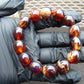 21 gram 14 Beads Mala Bracelet Indonesian Blue amber 15x16 mm for Healing A14G50