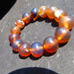 32 gram 14 Beads Mala Bracelet Indonesian Blue Yellow Amber 16 mm for Healing FRB2