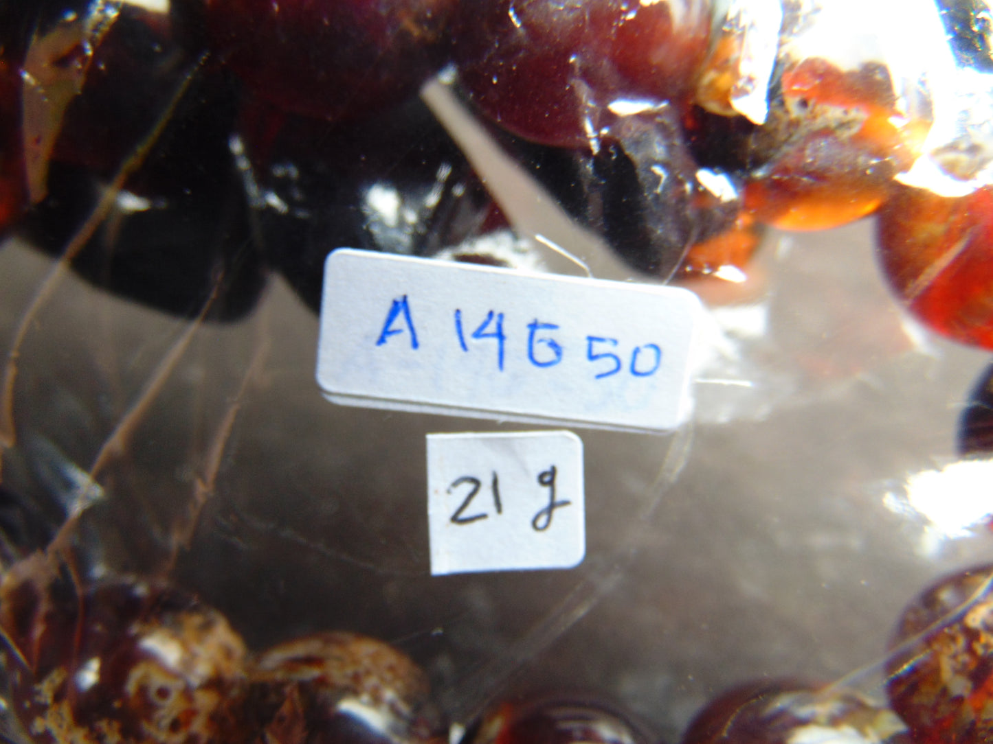 21 gram 14 Beads Mala Bracelet Indonesian Blue amber 15x16 mm for Healing A14G50