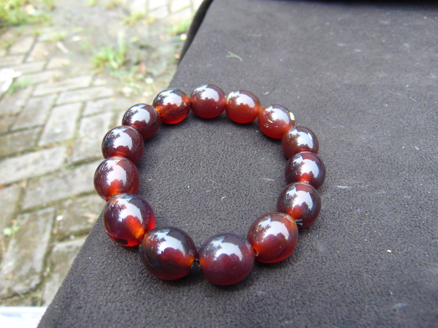21 gram 14 Beads Mala Bracelet Indonesian amber 13x16 mm for Healing A14G51