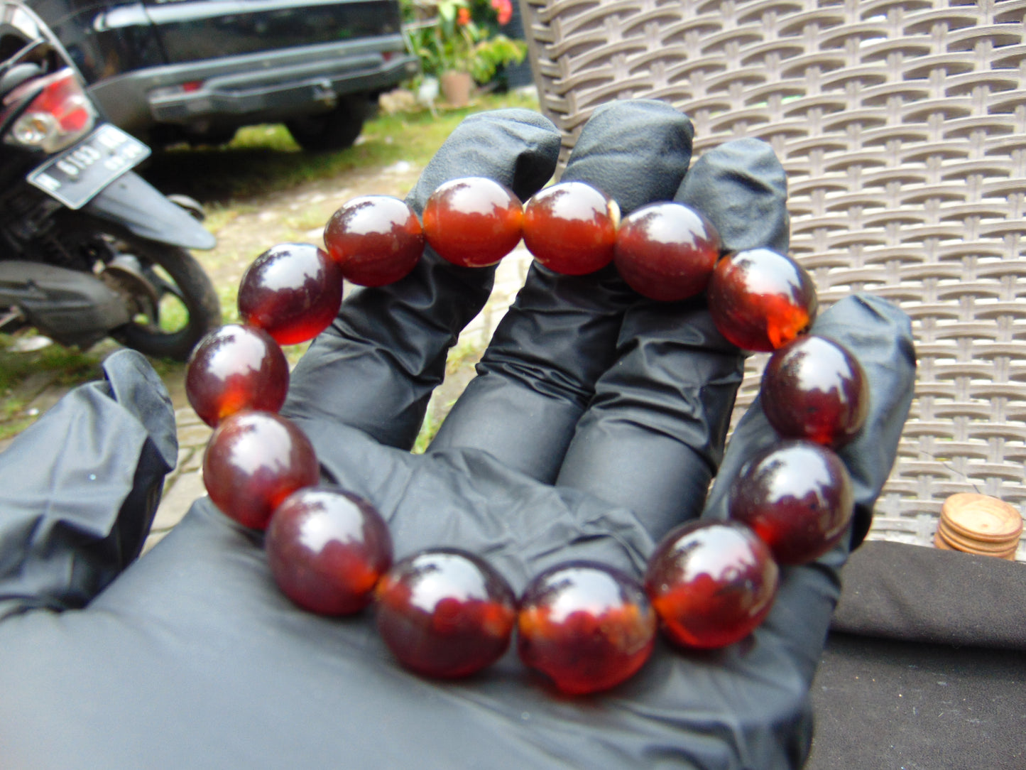 21 gram 14 Beads Mala Bracelet Indonesian amber 13x16 mm for Healing A14G51
