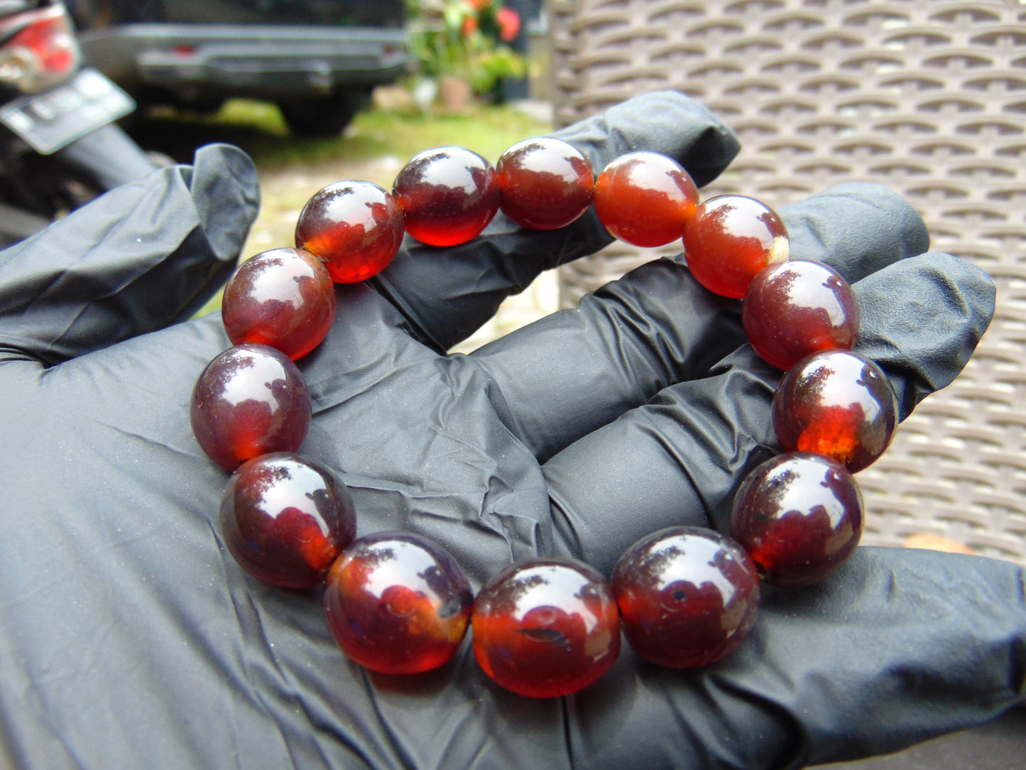 21 gram 14 Beads Mala Bracelet Indonesian amber 13x16 mm for Healing A14G51