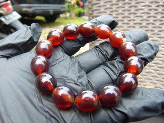 21 gram 14 Beads Mala Bracelet Indonesian amber 13x16 mm for Healing A14G51