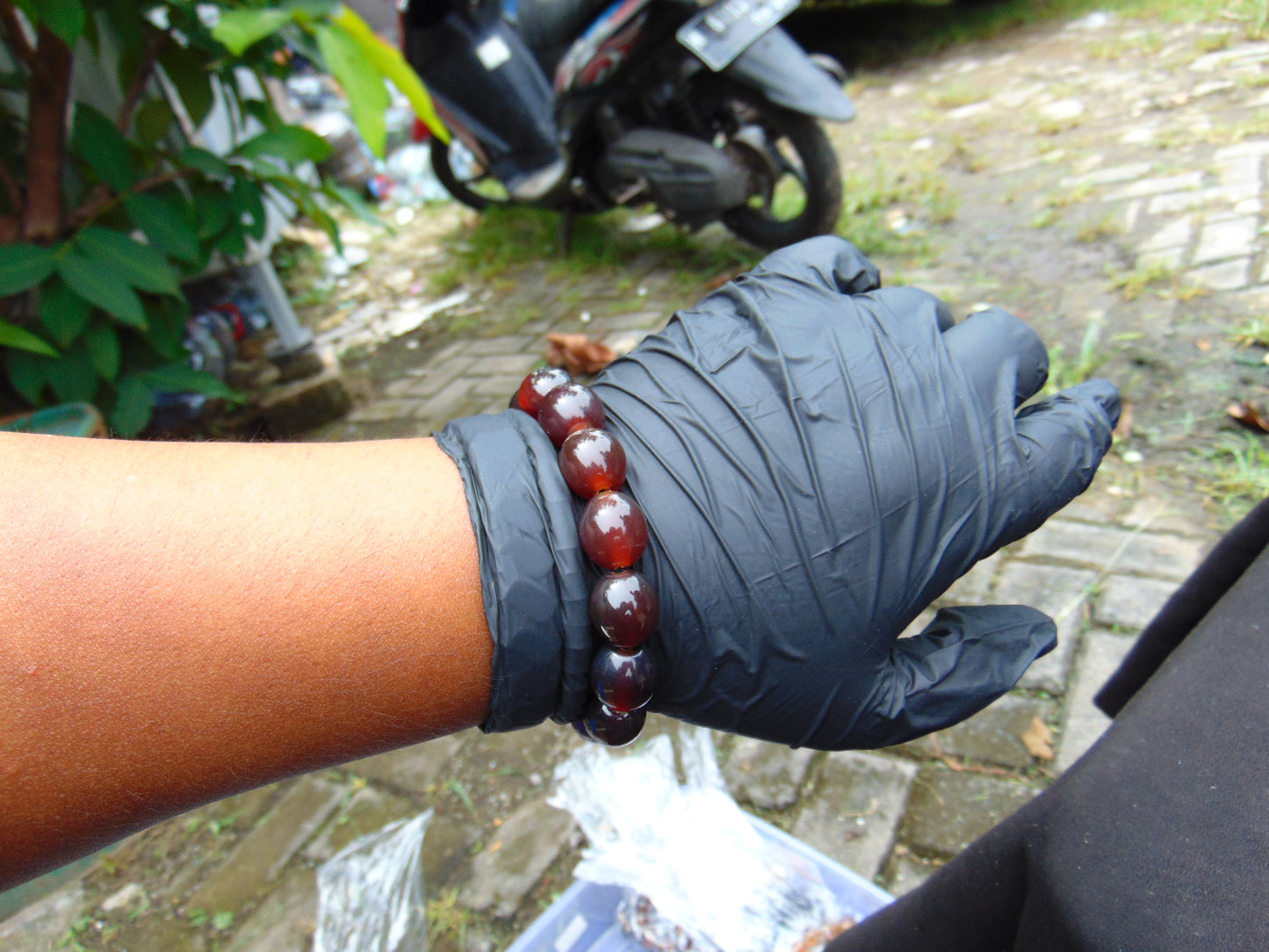 21 gram 14 Beads Mala Bracelet Indonesian amber 13x16 mm for Healing A14G51