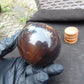 189 gr Sphere Ball 70 mm Indonesian Brown Blue Amber for Healing AJ1090