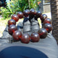 31 gram 14 Beads Mala Bracelet Indonesian Cherry Red Amber 16 mm for Healing FRB16