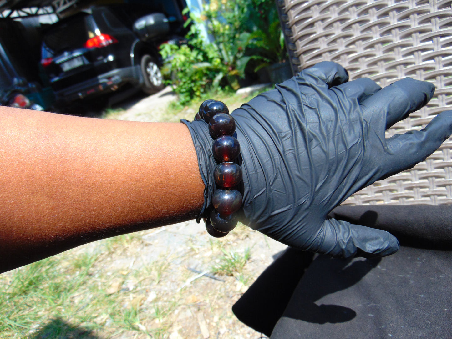31 gram 14 Beads Mala Bracelet Indonesian Cherry Red Amber 16 mm for Healing FRB16
