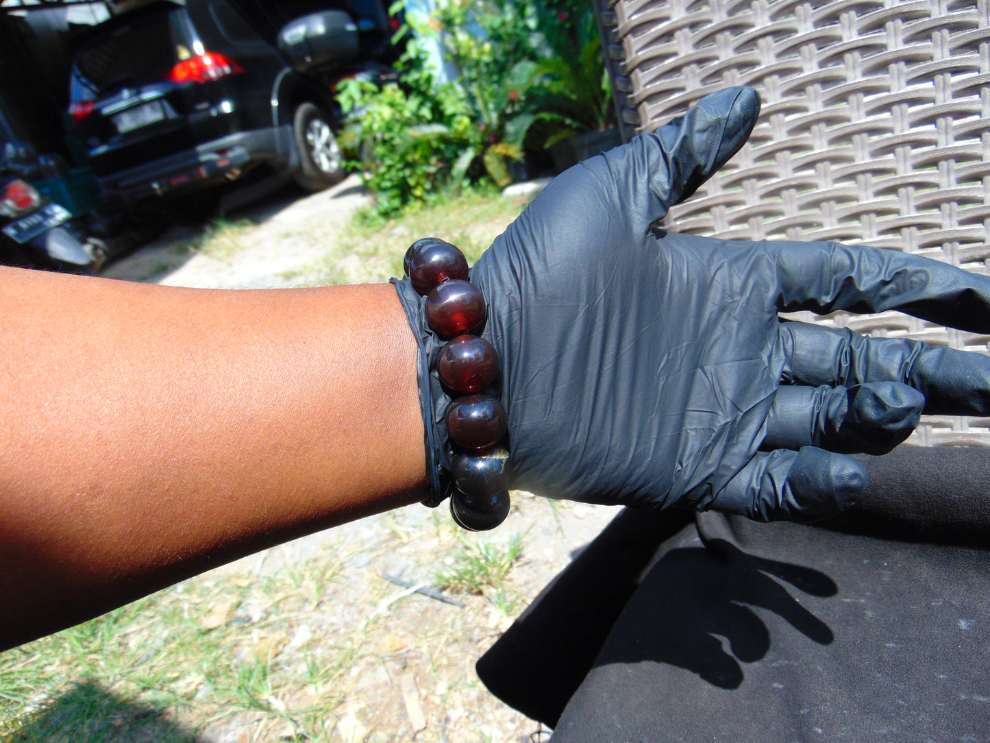 31 gram 14 Beads Mala Bracelet Indonesian Cherry Red Amber 16 mm for Healing FRB16