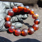 31 gram 14 Beads Mala Bracelet Indonesian Yellow Red Amber 16 mm for Healing FRB14