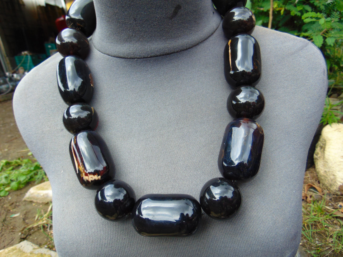 299 gr Big Necklace Indonesian Black Amber for Healing NE3