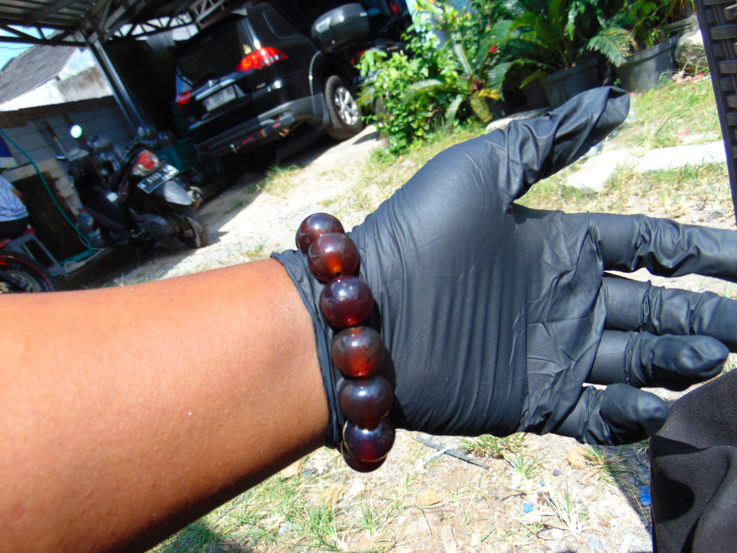 31 gram 14 Beads Mala Bracelet Indonesian Yellow Red Amber 16 mm for Healing FRB14