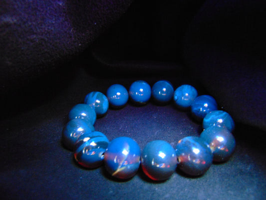 31 gram 14 Beads Mala Bracelet Indonesian Yellow Red Amber 16 mm for Healing FRB14