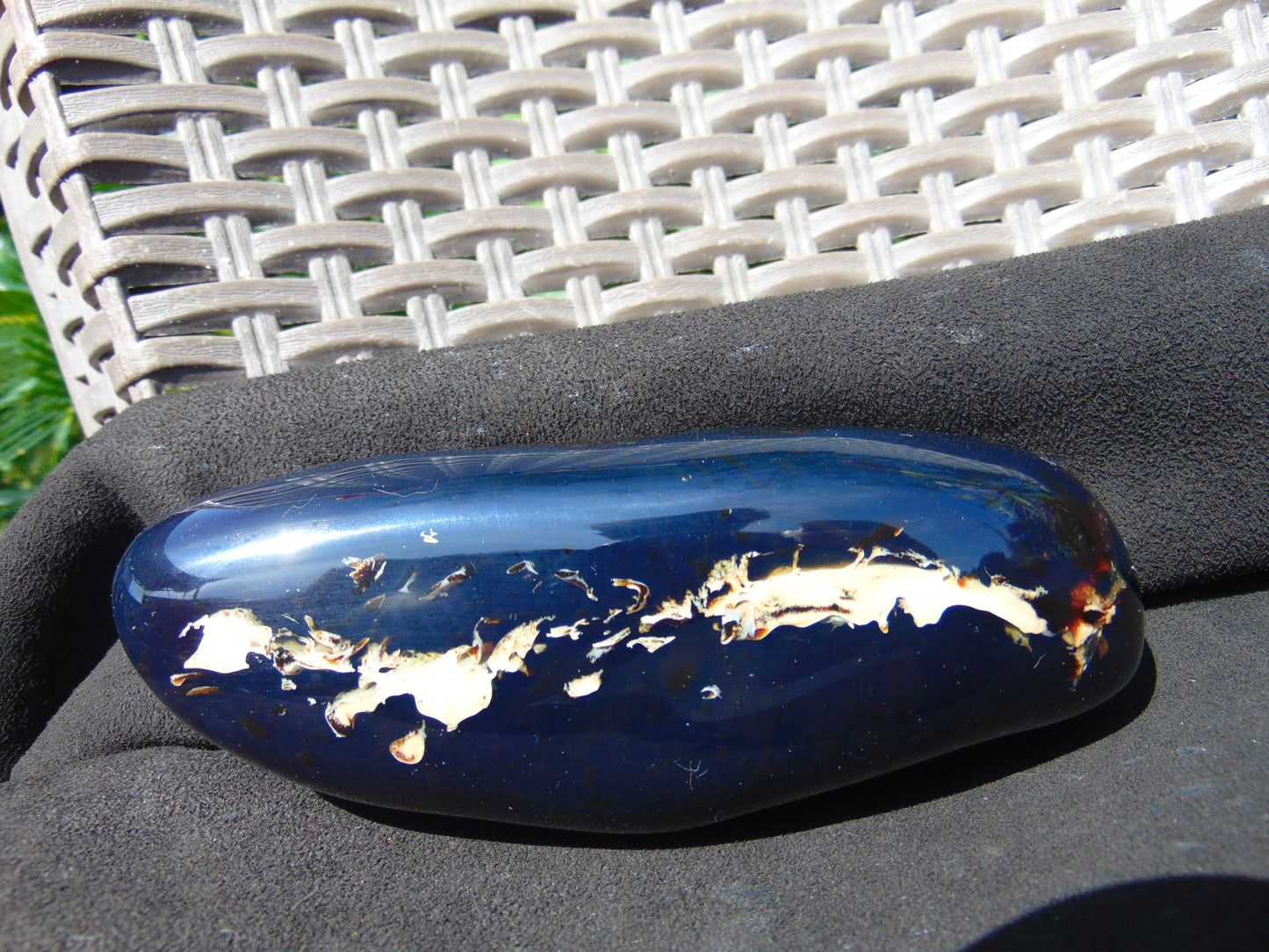 244 gr full polished 152x56x58 mm Indonesia Blue  Amber for Healing 25ST1