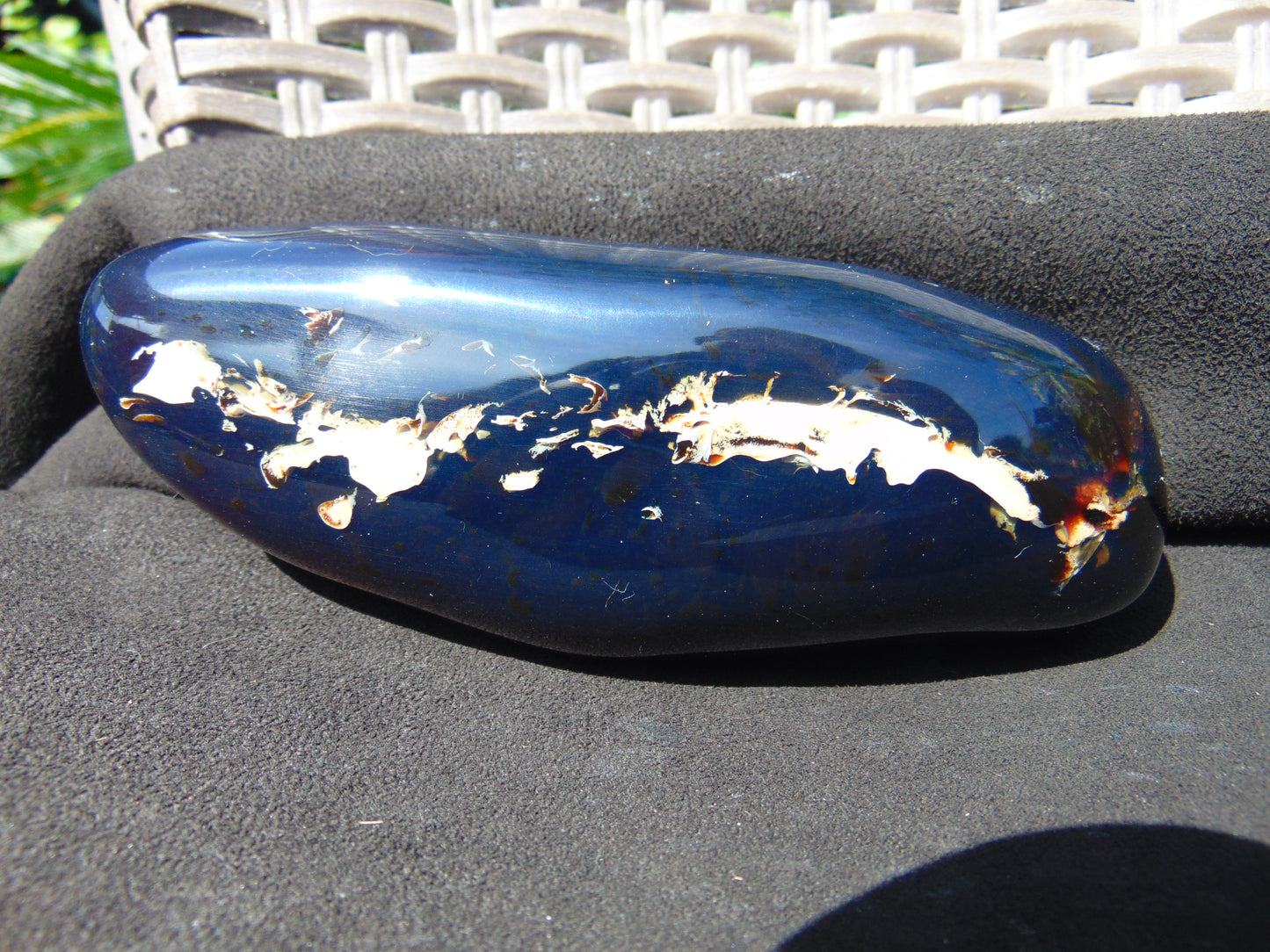 244 gr full polished 152x56x58 mm Indonesia Blue  Amber for Healing 25ST1