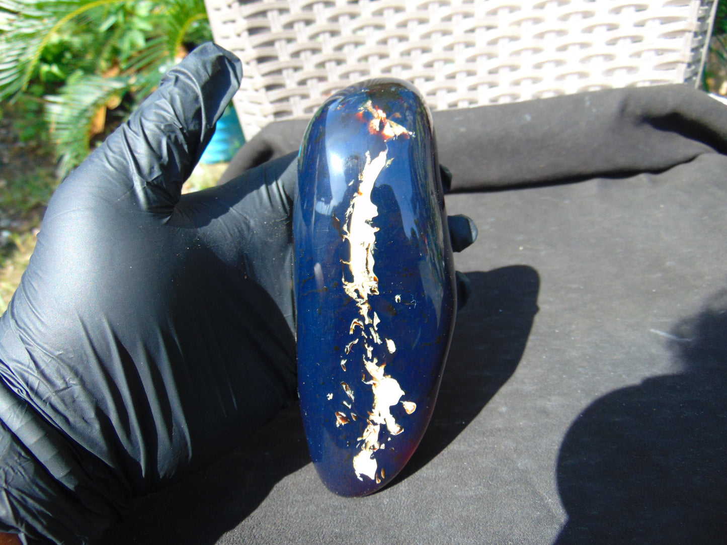 244 gr full polished 152x56x58 mm Indonesia Blue  Amber for Healing 25ST1