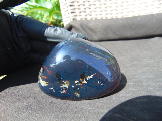 156 gr Blue Polished 90x70x55 mm Indonesia Amber for Healing 25ST5