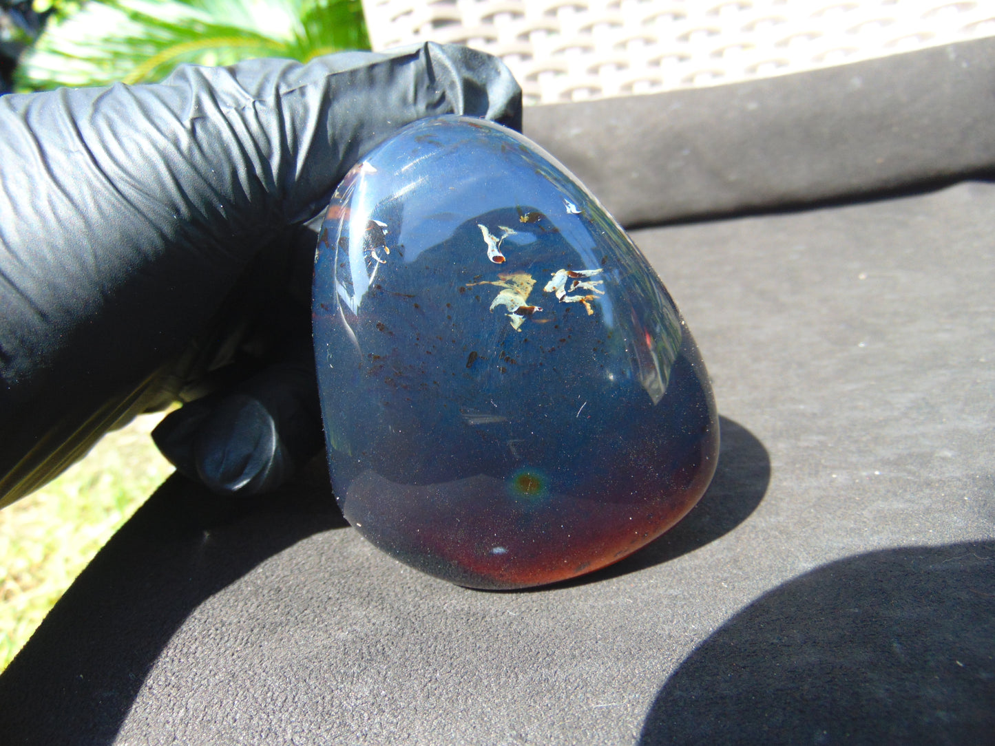 156 gr Blue Polished 90x70x55 mm Indonesia Amber for Healing 25ST5