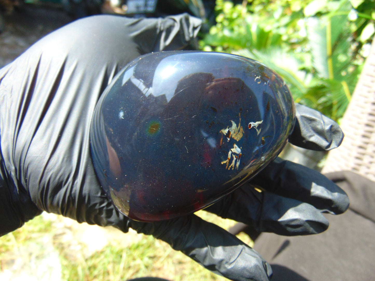 156 gr Blue Polished 90x70x55 mm Indonesia Amber for Healing 25ST5