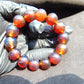 30 gram 14 Beads Mala Bracelet Indonesian Blue Yellow Red Amber 16 mm for Healing FRB10