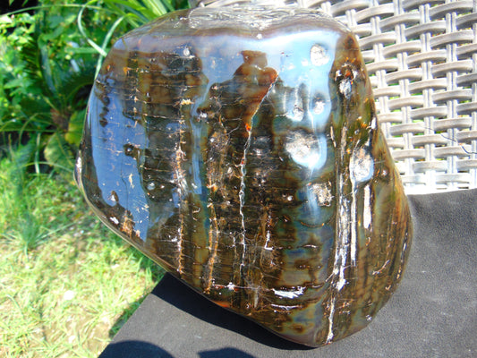 3447 gram full polished 11x8x20 cm Indonesian Blue geen Amber for Healing ML27