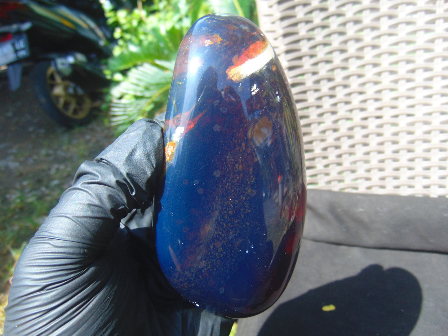 209 gr full polished 125x65x50 mm Indonesia Blue Amber for Healing 25ST4
