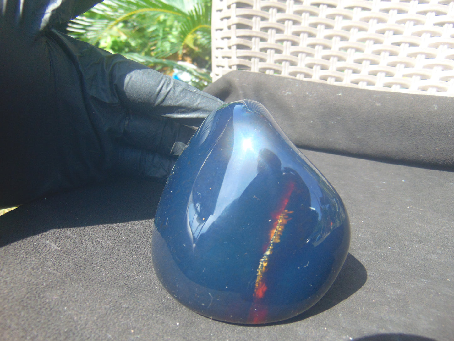 289 gr full polished 89x86x80 mm Indonesia Blue Amber for Healing 25ST3