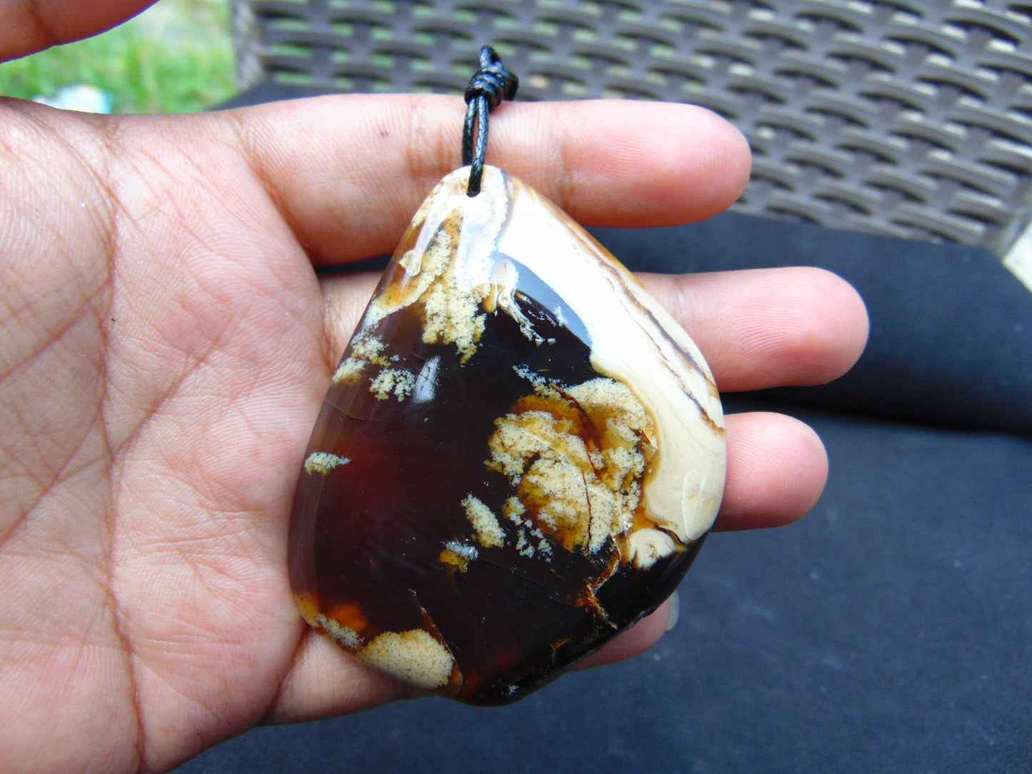 20 gram Big Pendant Indonesian White Green Amber for Healing A151
