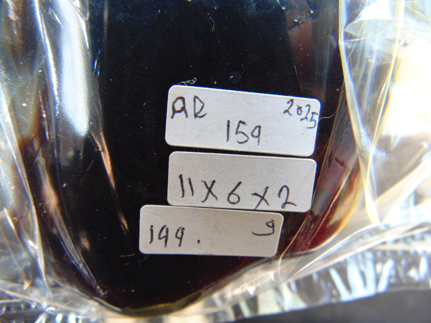 144 gr full polished 11x6x2 cm Indonesia Blue Amber for Healing AR154