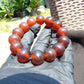 31 gram 14 Beads Mala Bracelet Indonesian Red Amber 16 mm for Healing FRB6
