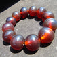56 gram 12 Beads Mala Bracelet Indonesian Cherry Red Blue Amber 20 mm for Healing B20M22