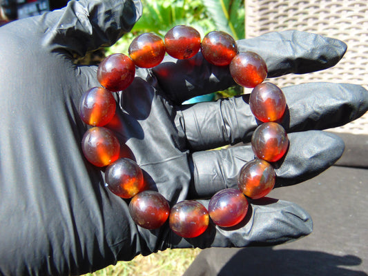 21 gram 14 Beads Mala Bracelet Indonesian amber 13x16 mm for Healing A14G58