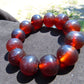 56 gram 12 Beads Mala Bracelet Indonesian Cherry Red Blue Amber 20 mm for Healing B20M22