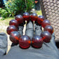 56 gram 12 Beads Mala Bracelet Indonesian Cherry Red Blue Amber 20 mm for Healing B20M22