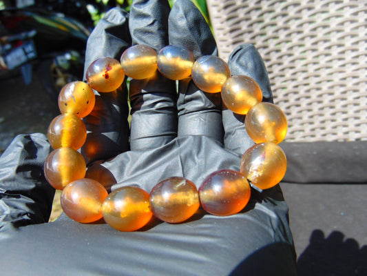 21 gram 14 Beads Mala Bracelet Indonesian amber 13x16 mm for Healing A14G63