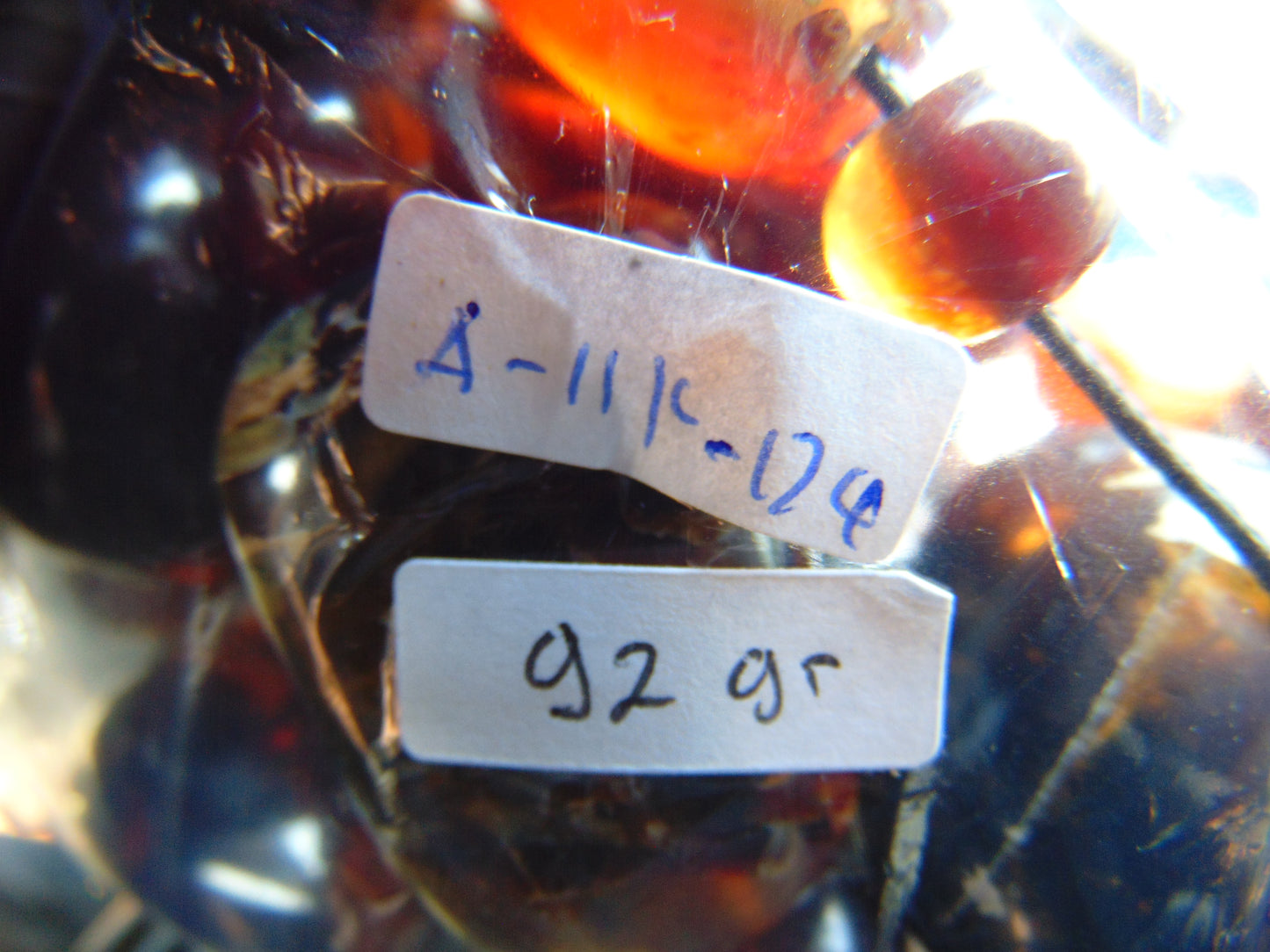 94 gram Small Beads Combination Necklace Indonesian Blue Amber for Healing S11K172