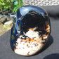 575 gr Full Polished 112x90x70 mm Mushroom Inclusion Indonesia Black Blue Amber for Healing ST5