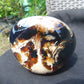 575 gr Full Polished 112x90x70 mm Mushroom Inclusion Indonesia Black Blue Amber for Healing ST5