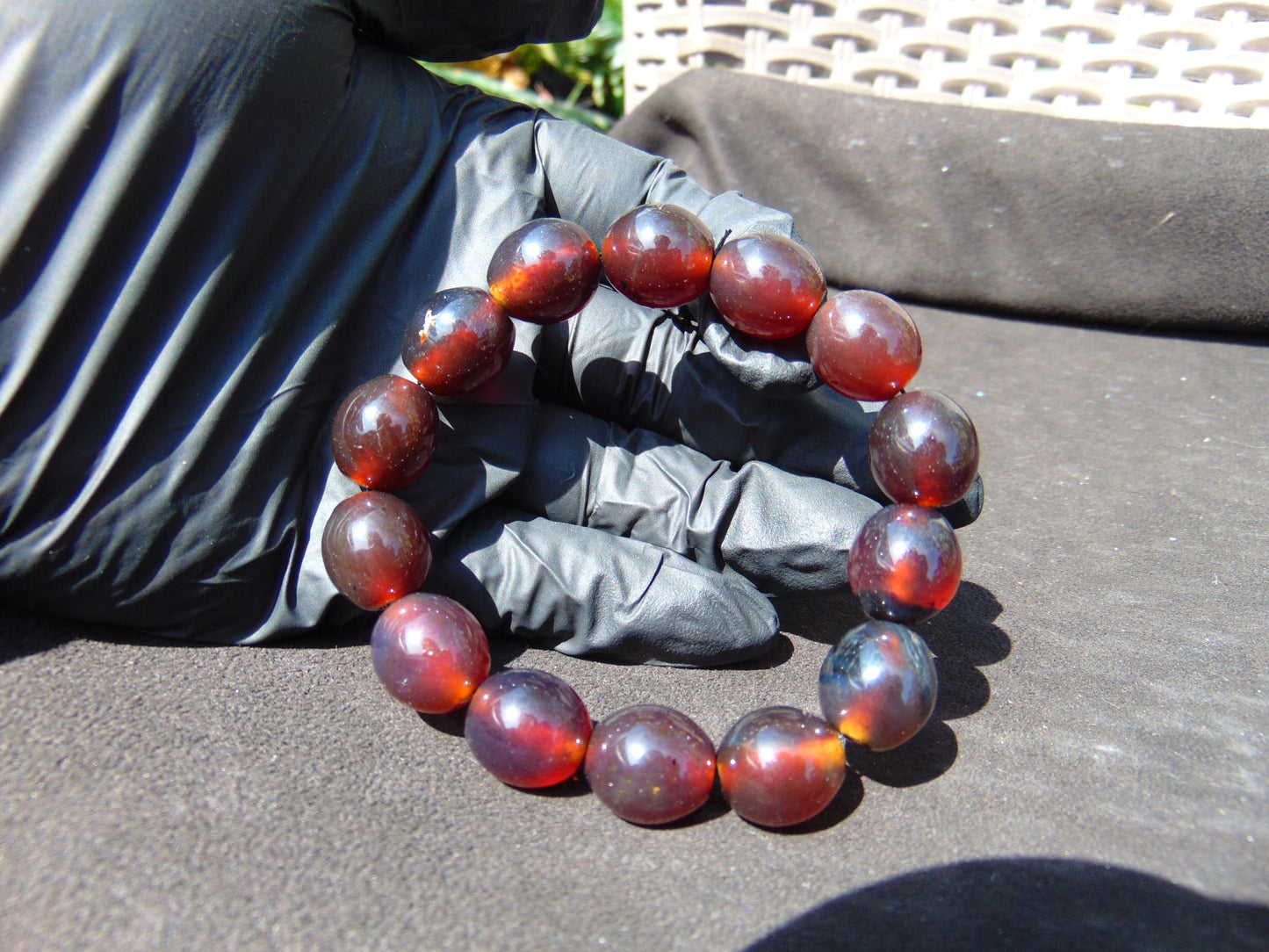 23 gram 14 Beads Mala Bracelet Indonesian amber 13x16 mm for Healing A14G60