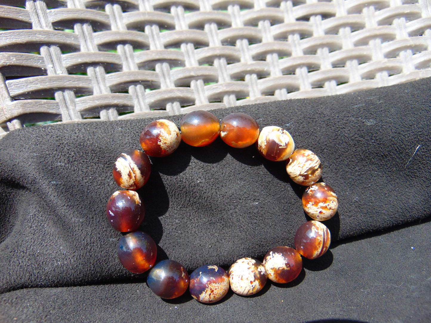 21 gram 14 Beads Mala Bracelet Indonesian amber 13x16 mm for Healing A14G52