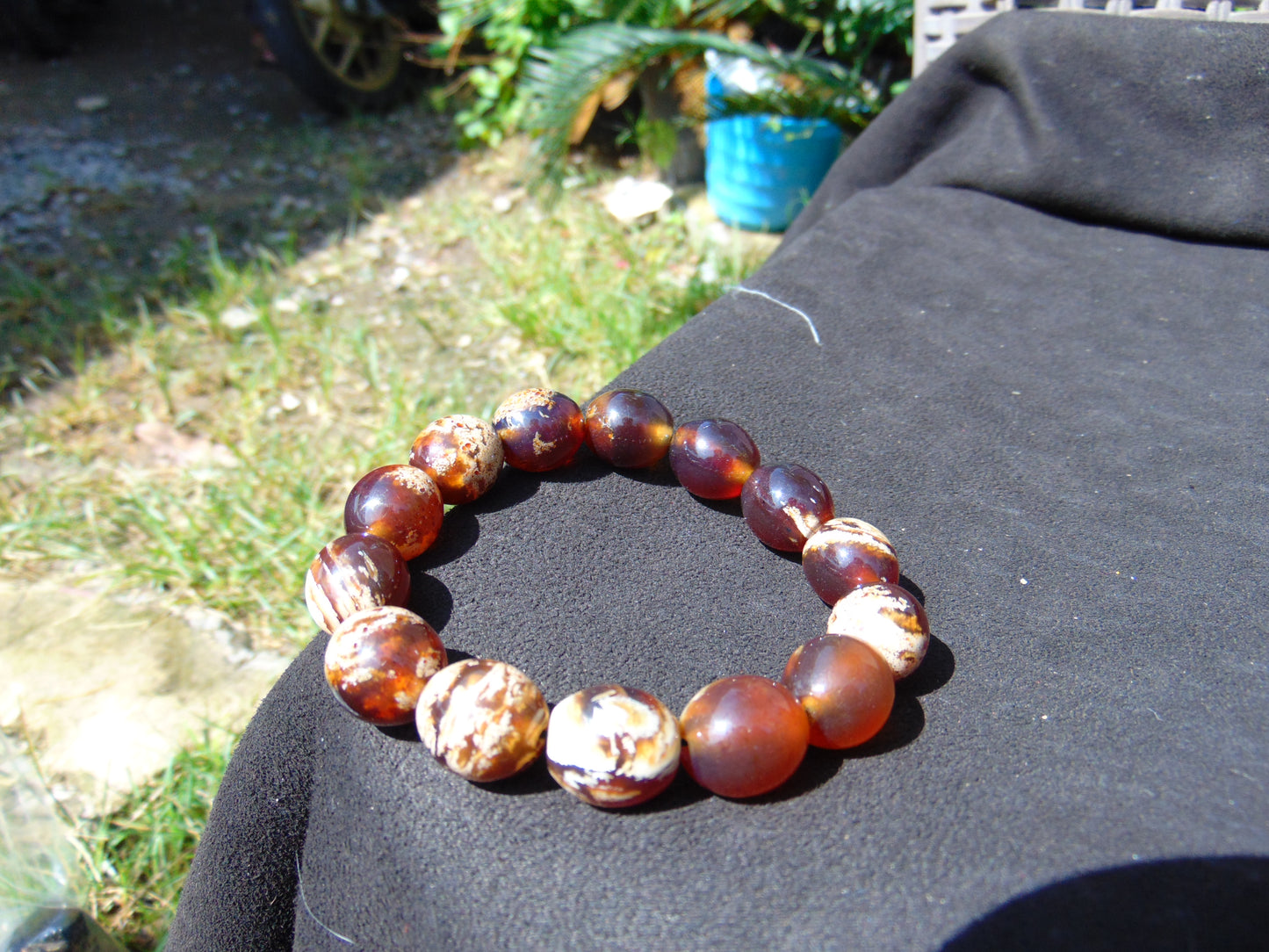 21 gram 14 Beads Mala Bracelet Indonesian amber 13x16 mm for Healing A14G52