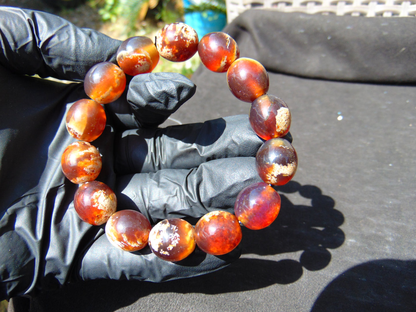 21 gram 14 Beads Mala Bracelet Indonesian amber 13x16 mm for Healing A14G52