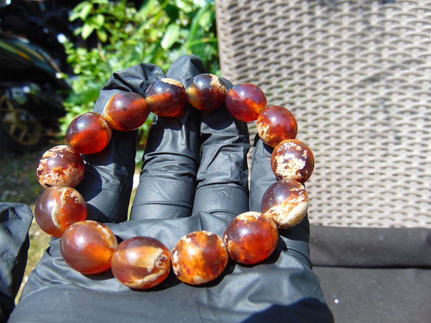 21 gram 14 Beads Mala Bracelet Indonesian amber 13x16 mm for Healing A14G52