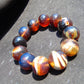 57 gram 12 Beads Mala Bracelet Indonesian White Blue Amber 20 mm for Healing B20M12