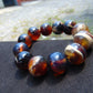 57 gram 12 Beads Mala Bracelet Indonesian White Blue Amber 20 mm for Healing B20M12