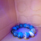 57 gram 12 Beads Mala Bracelet Indonesian White Blue Amber 20 mm for Healing B20M12