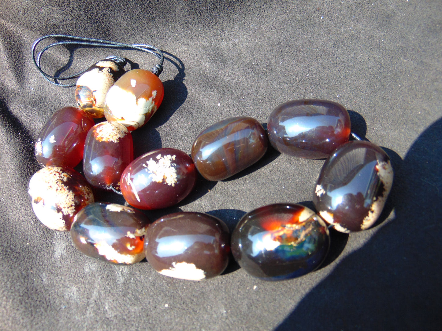 156 gr Big Necklace 12 beads Indonesian Amber for Healing F15
