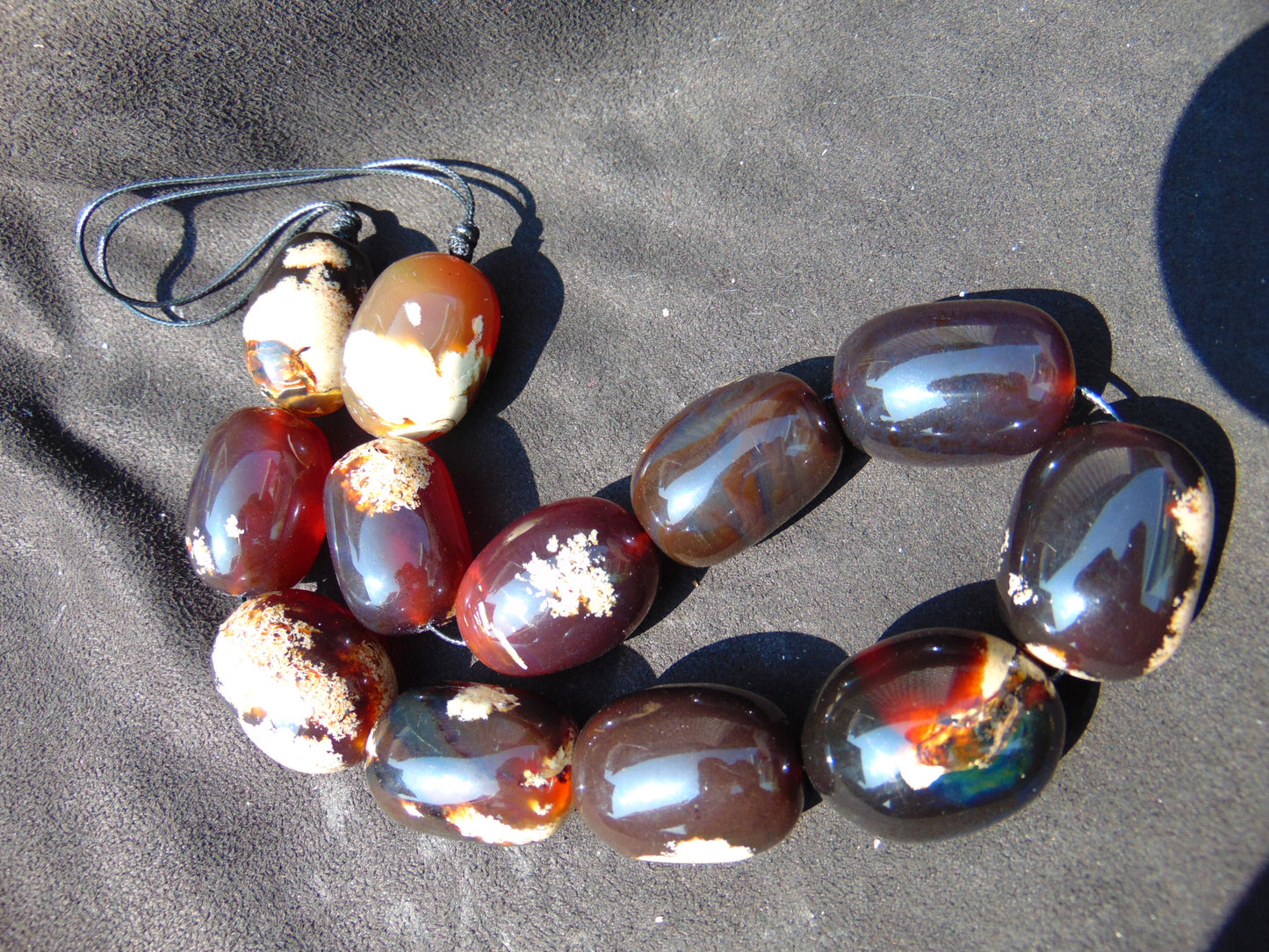 156 gr Big Necklace 12 beads Indonesian Amber for Healing F15