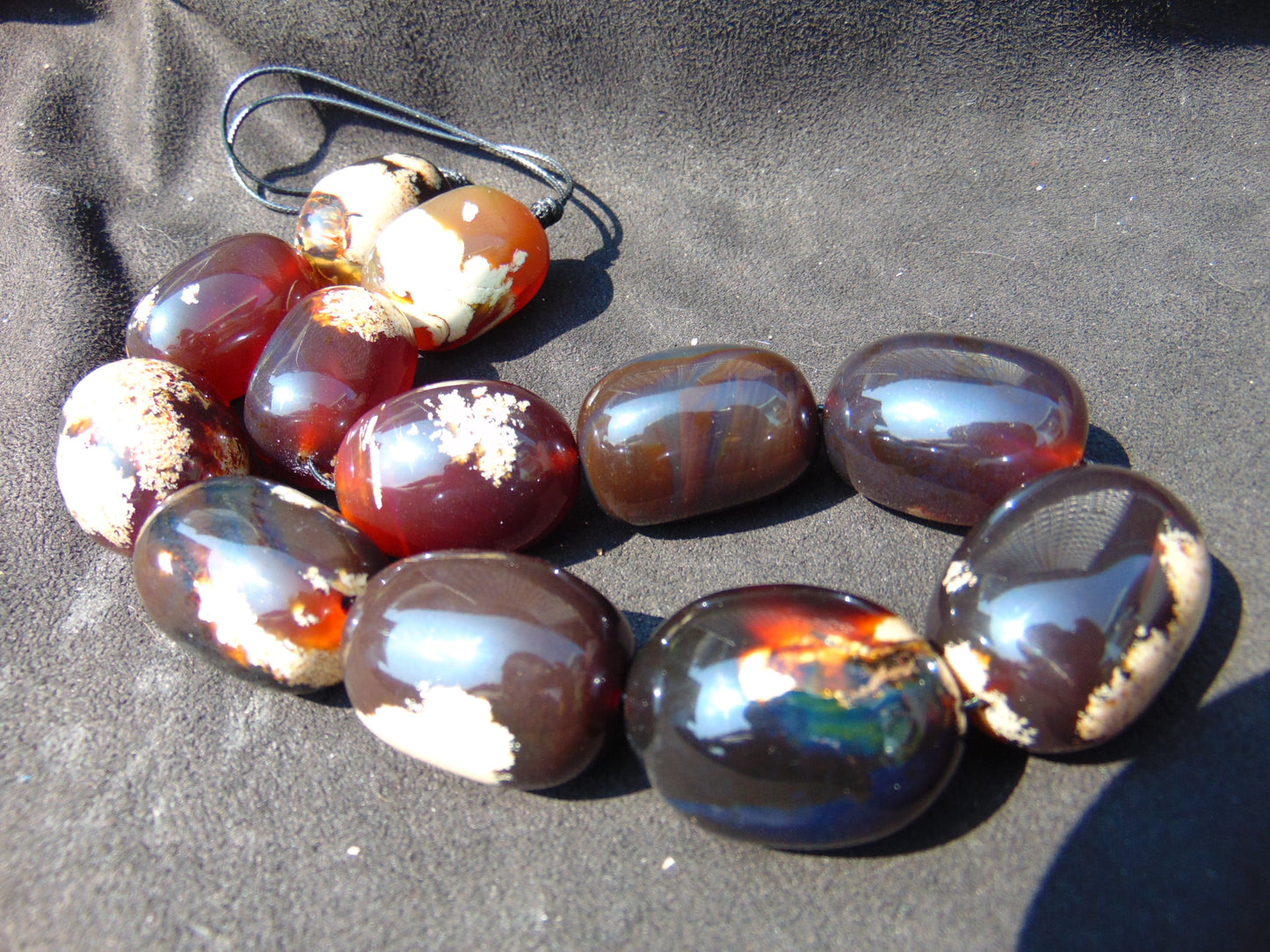 156 gr Big Necklace 12 beads Indonesian Amber for Healing F15